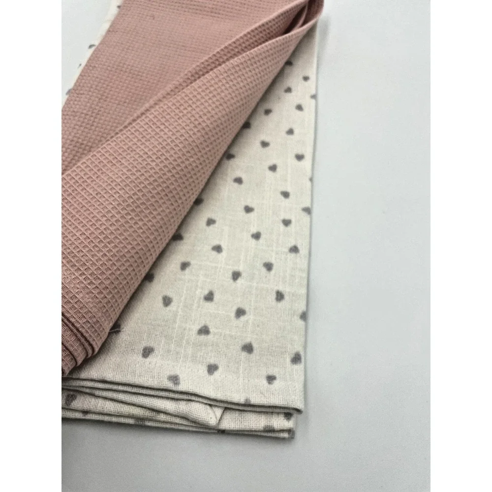 Set  2 Paris Themed Kitchen Towels Eiffle Tower Black Pink Heart French Kitchen‎